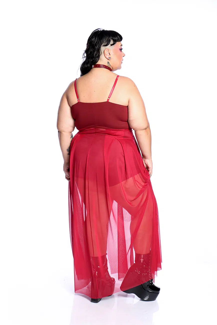 Vestido Longo Tule Blood Aconite - Imagem 6