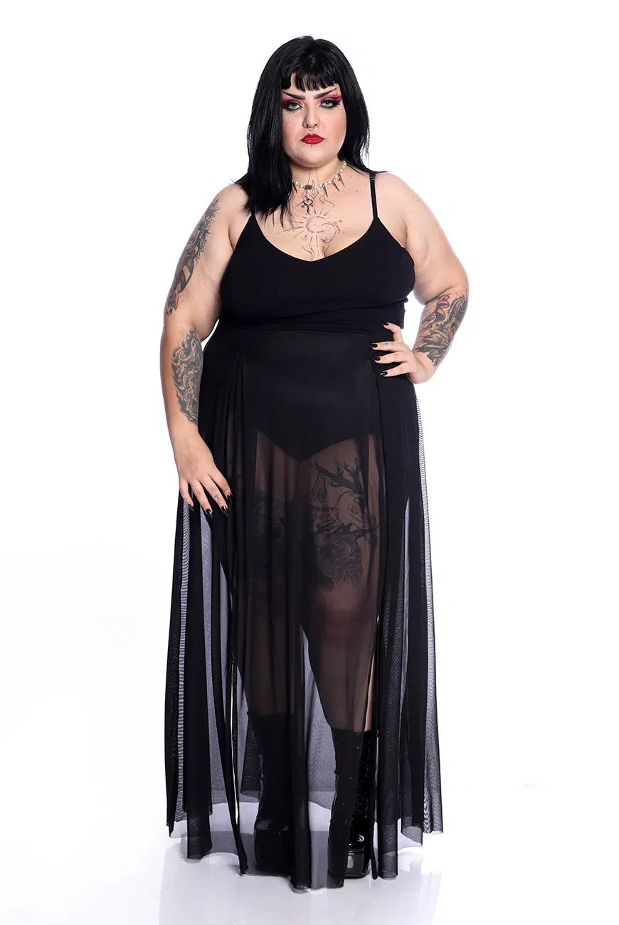 Vestido Longo Tule Neo Aconite - Imagem 3