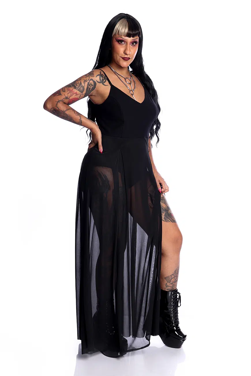 Vestido Longo Tule Neo Aconite - Imagem 4