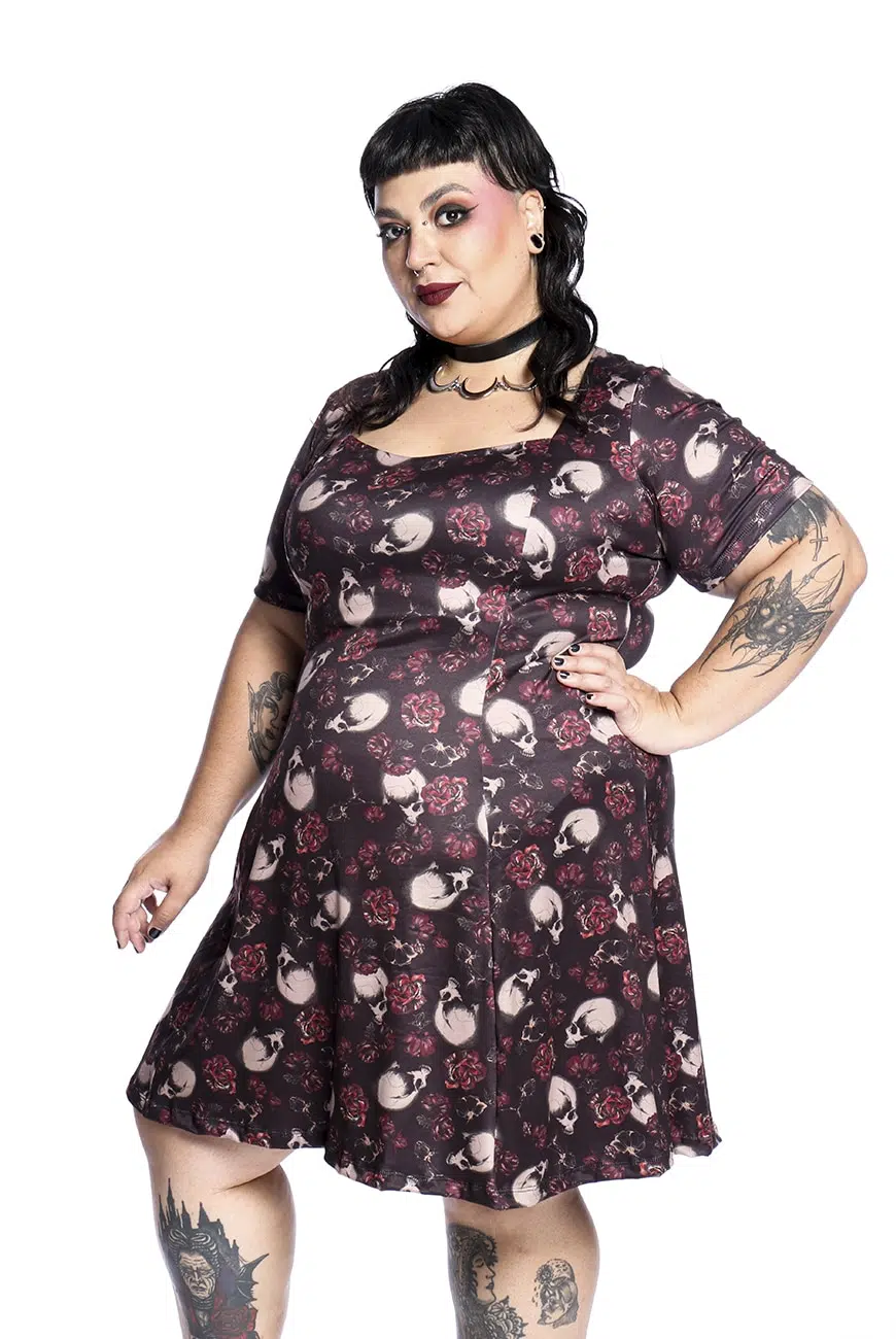 Vestido Nancy Floral Caveiras - Imagem 5