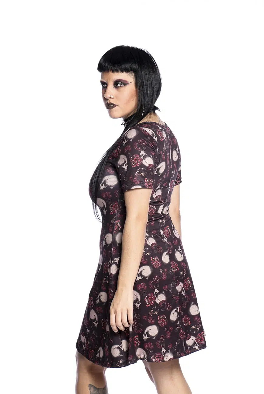 Vestido Nancy Floral Caveiras - Imagem 6