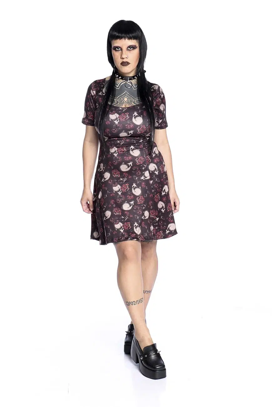 Vestido Nancy Floral Caveiras - Imagem 8