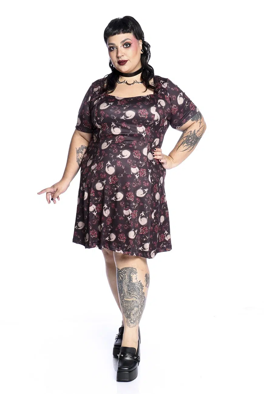 Vestido Nancy Floral Caveiras - Imagem 9