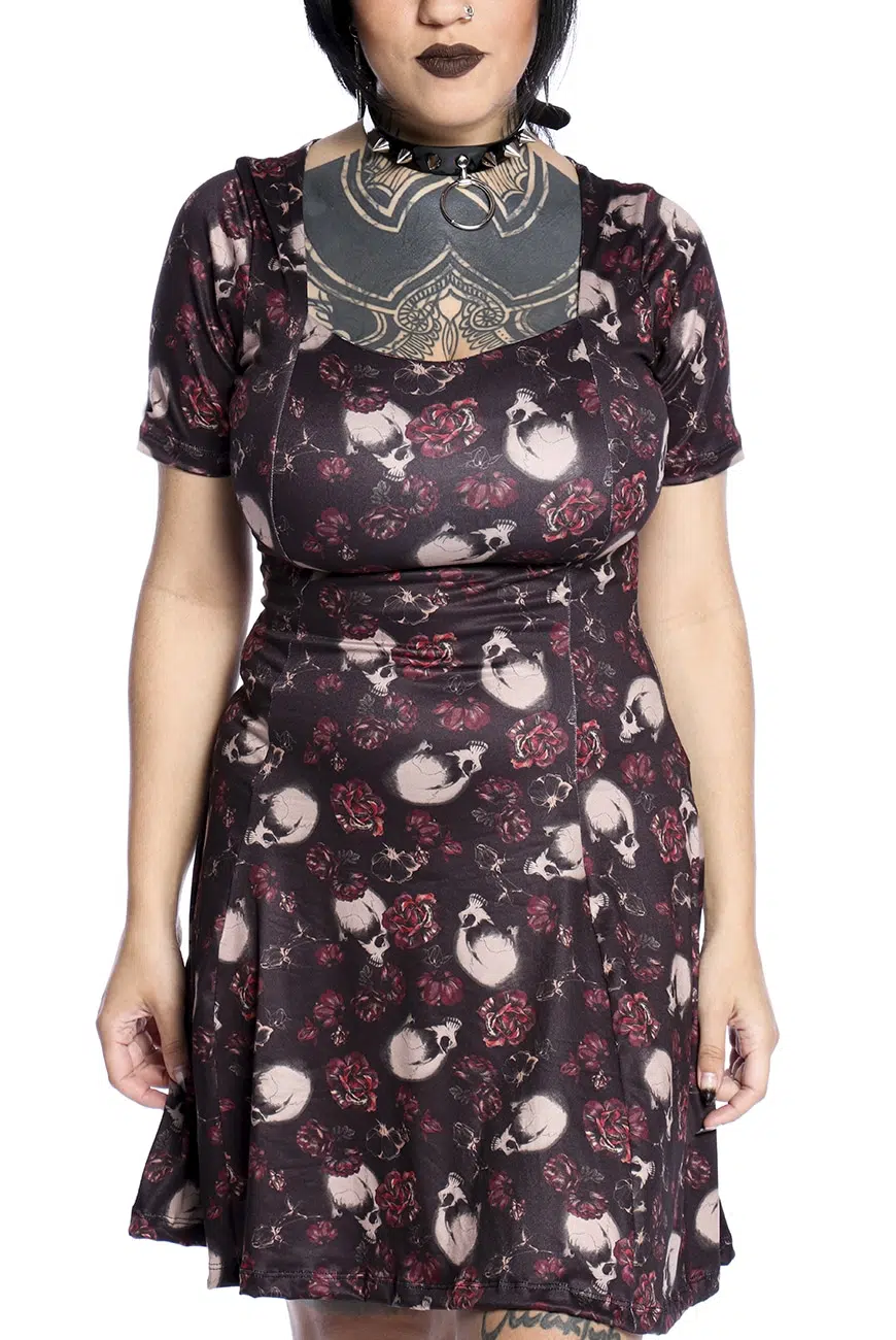 Vestido Nancy Floral Caveiras - Imagem 10