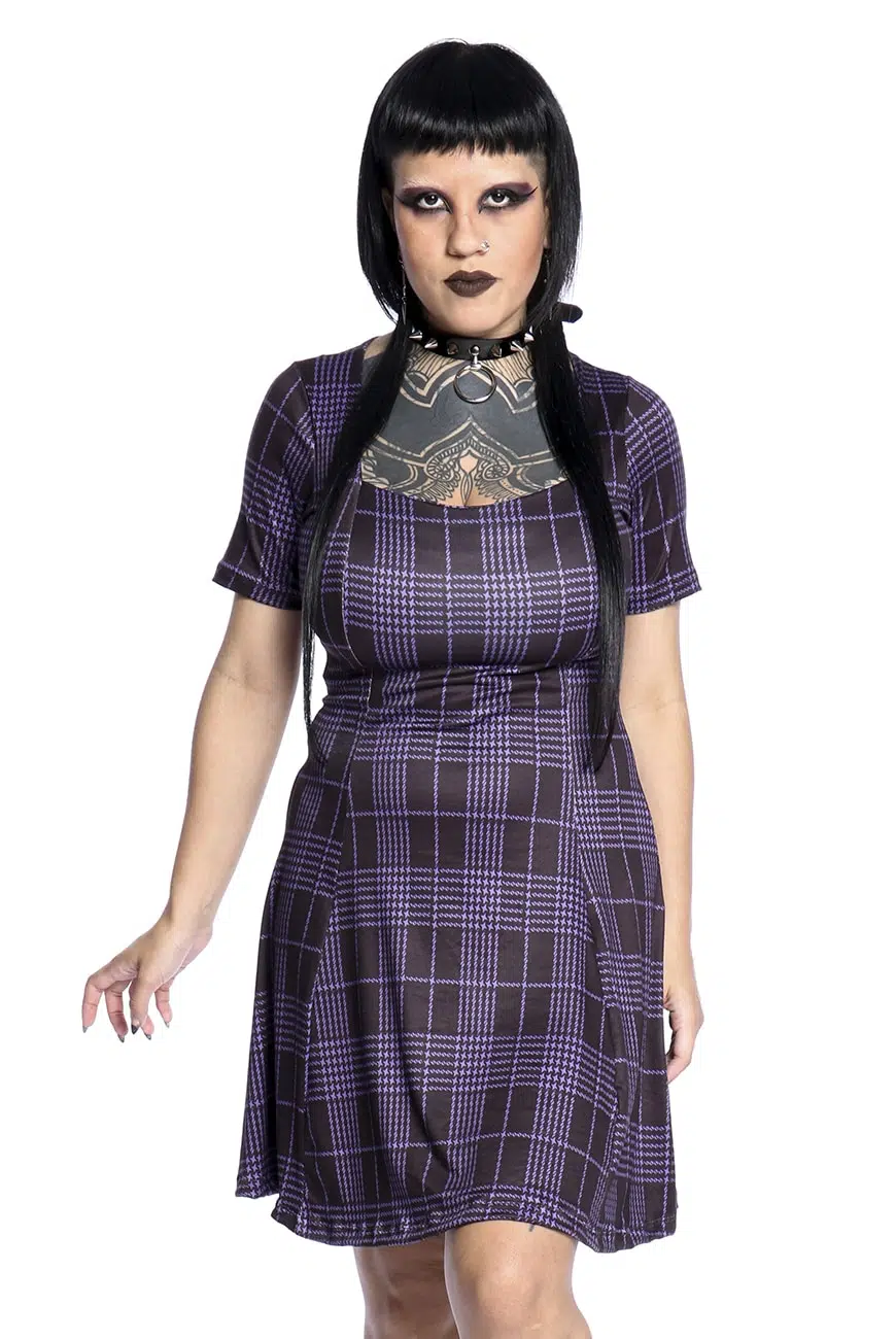 vestido-nancy-xadrez-roxo-00.jpg Vestido Nancy Xadrez Roxo - Imagem 1
