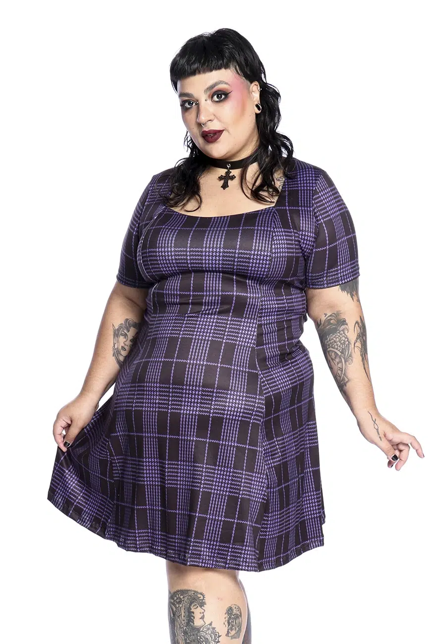 Vestido Nancy Xadrez Roxo - Imagem 2