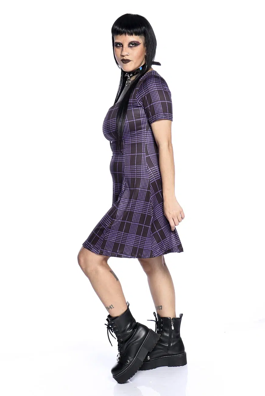 Vestido Nancy Xadrez Roxo - Imagem 4