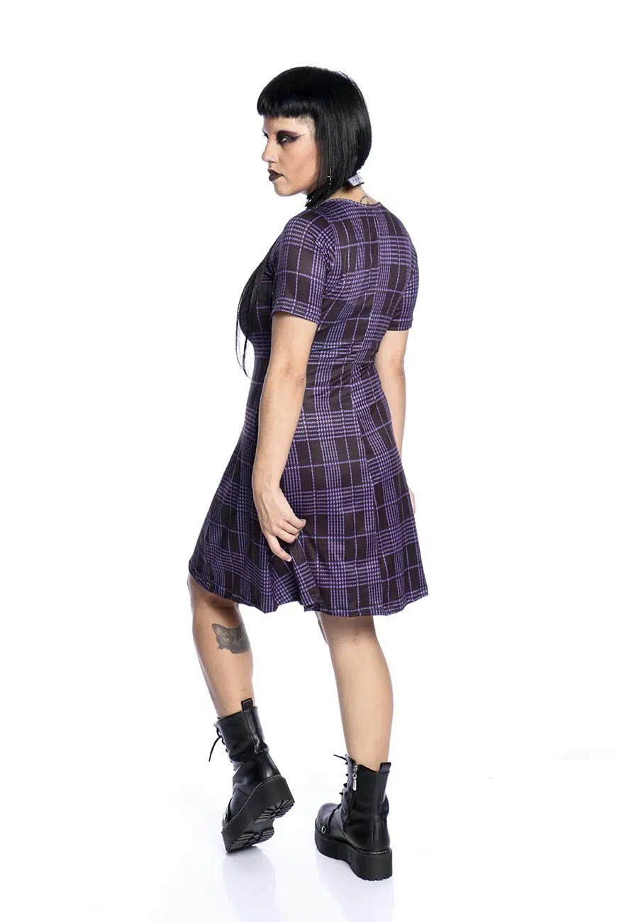 Vestido Nancy Xadrez Roxo - Imagem 6