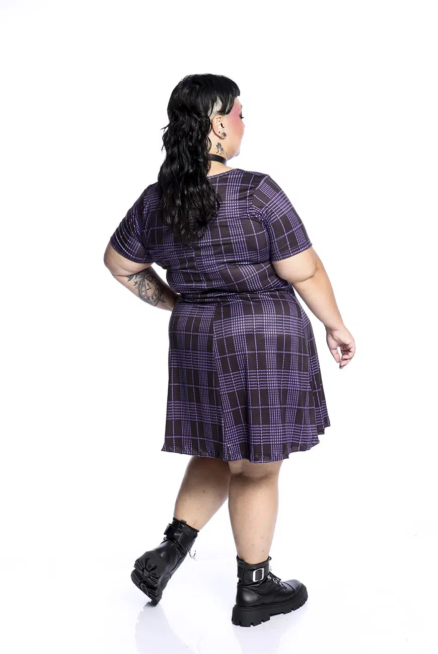 Vestido Nancy Xadrez Roxo - Imagem 7