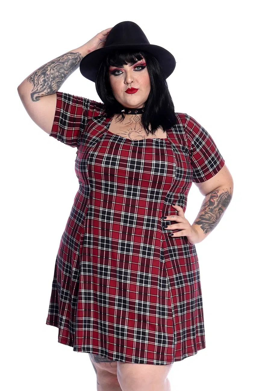 Vestido Nancy Xadrez Vermelho - Imagem 5