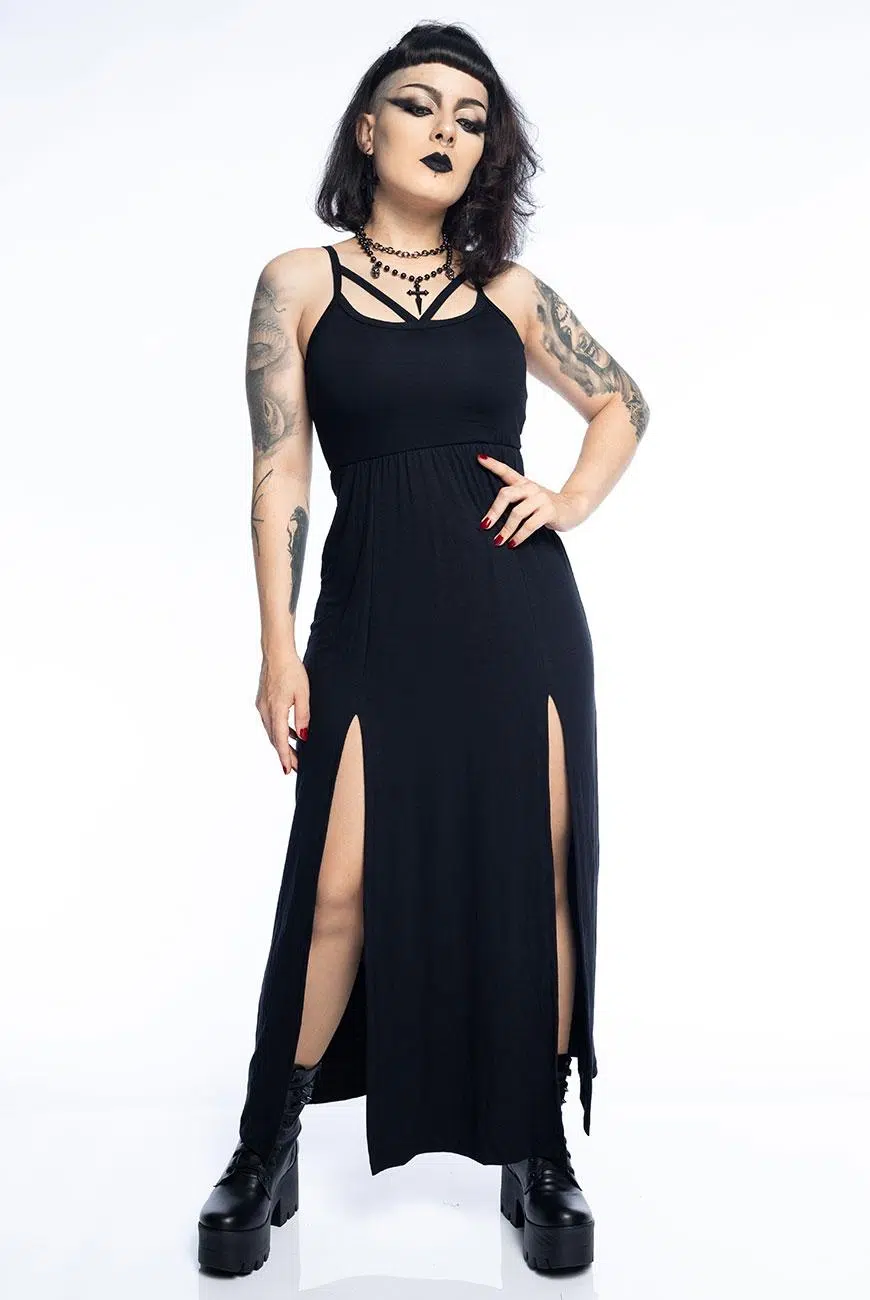 Vestido Longo Strappy Fendas - Imagem 1