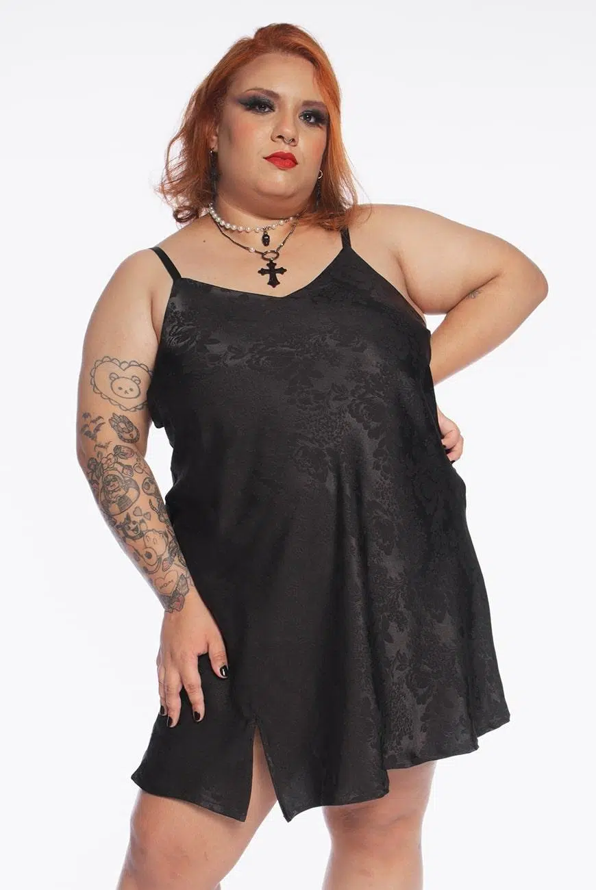 Vestido Slip Arabesque Preto - Imagem 1
