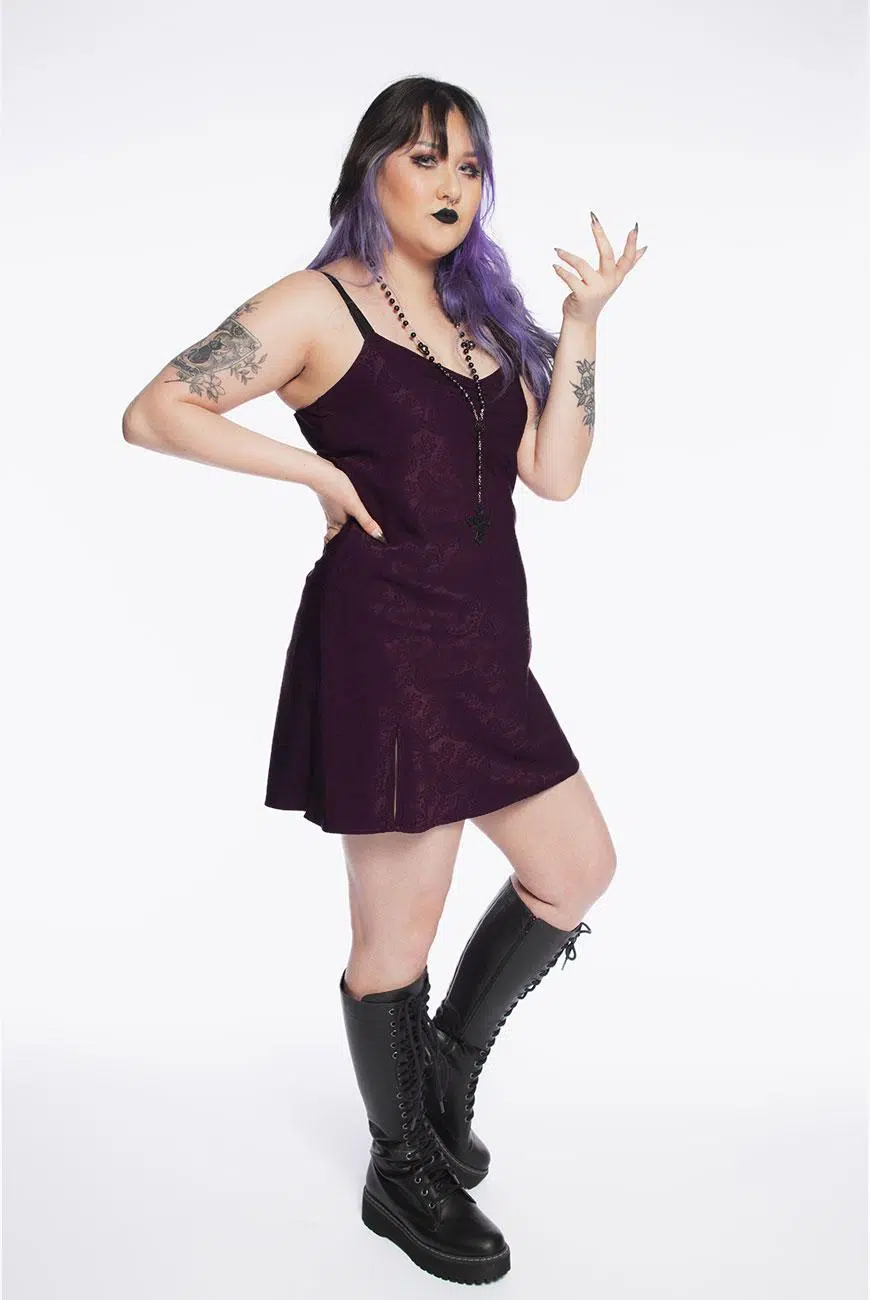Vestido Slip Arabesque Roxo - Imagem 3
