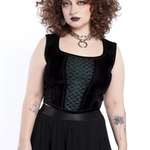 Blusa Corpete Veludo Verde Rhaegal