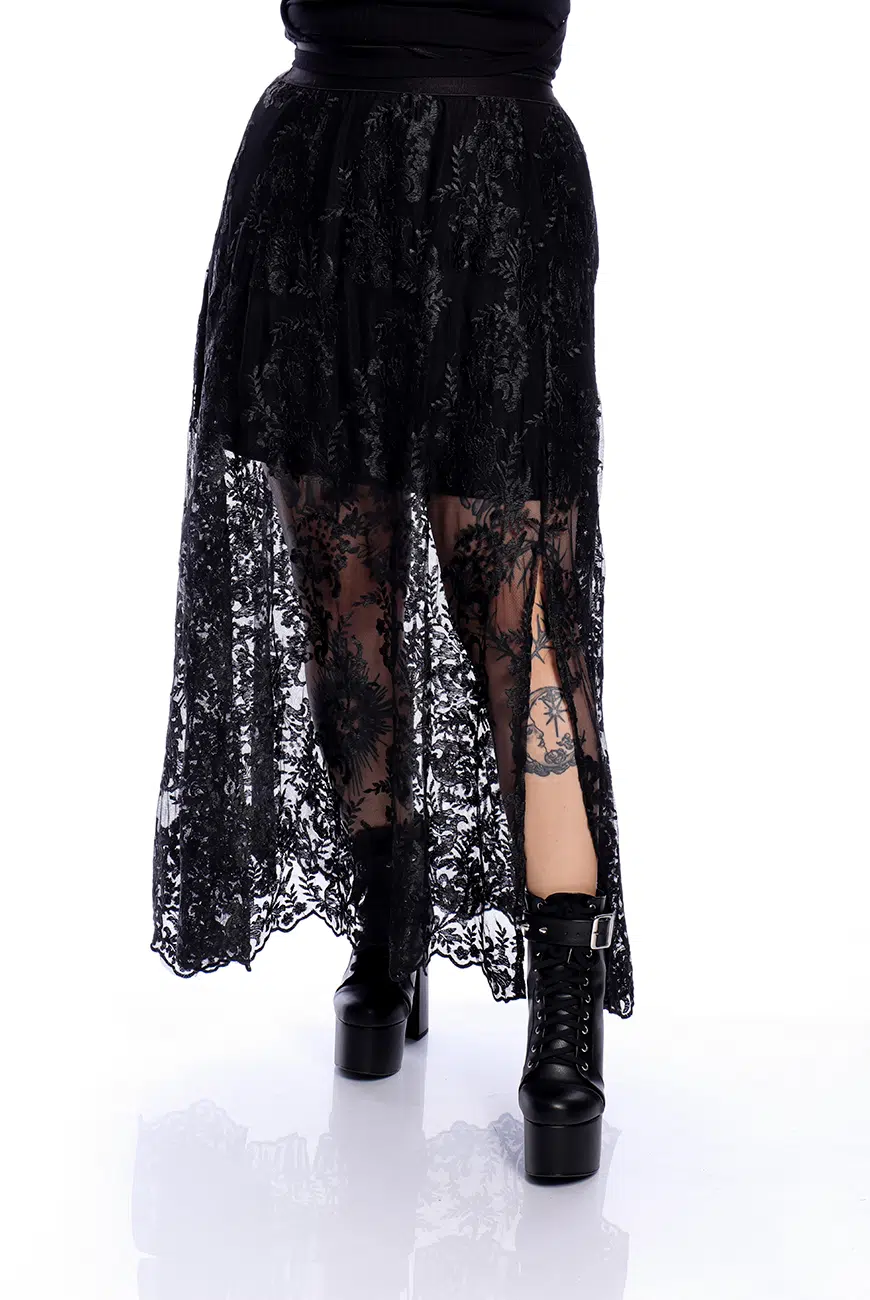 Saia Renda Preta Veil - Imagem 1