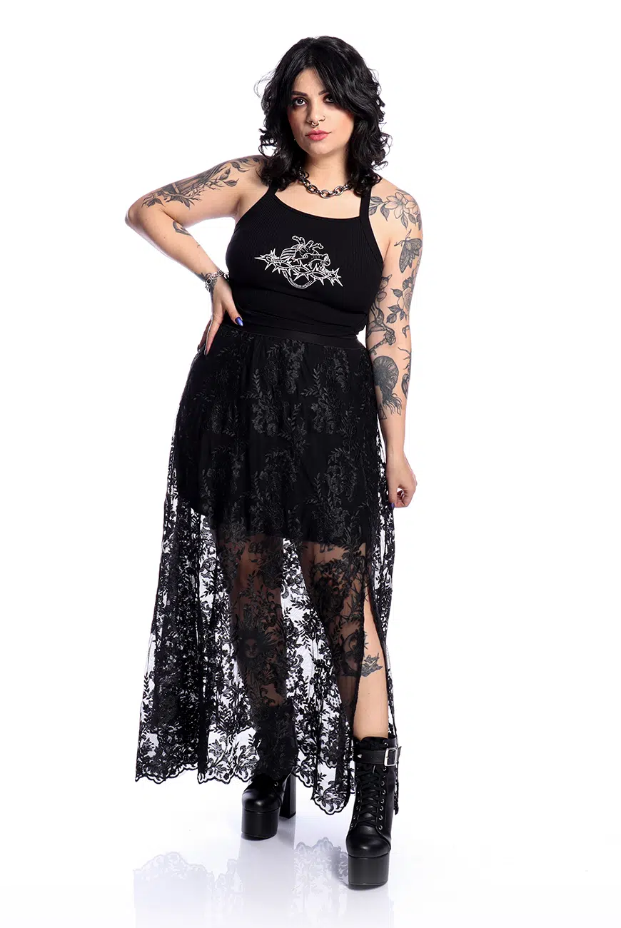 Saia Renda Preta Veil - Imagem 8