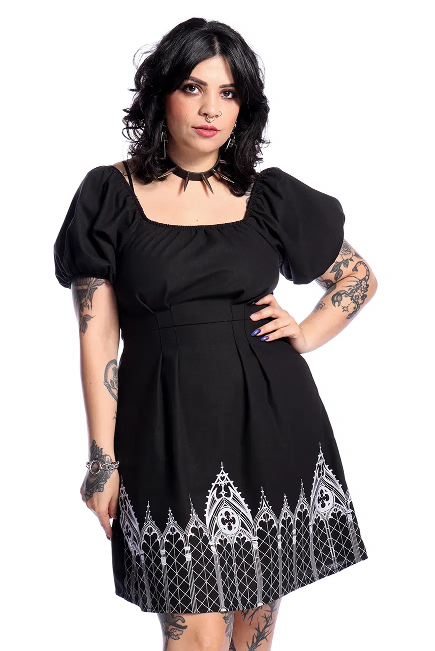 Vestido Babydoll Preto Catedral - Imagem 1