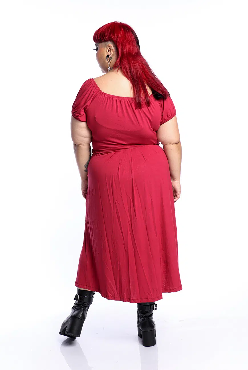 Vestido Bordô Fenda Blood Princess - Imagem 7