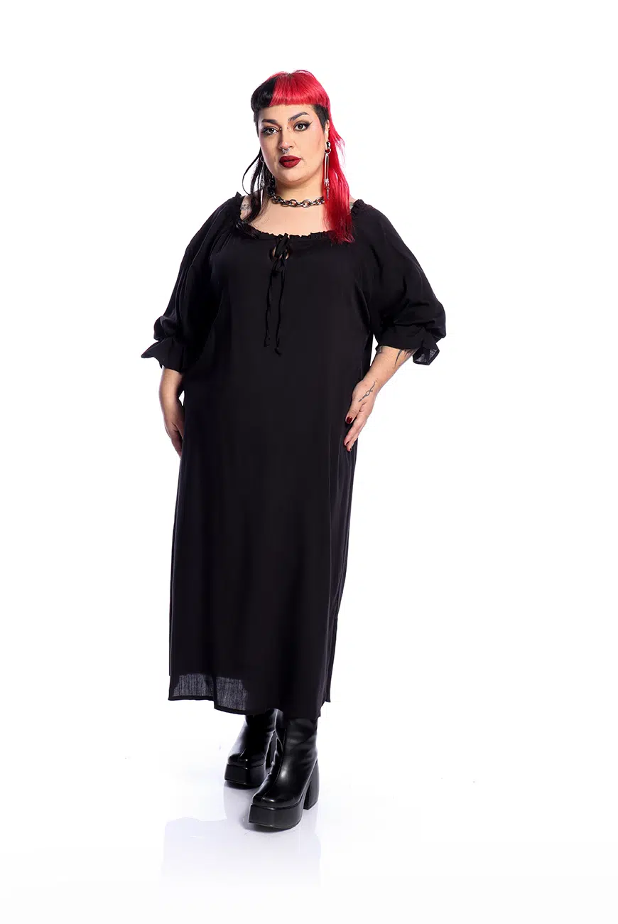 Vestido Camisa Preto Haunted - Imagem 3