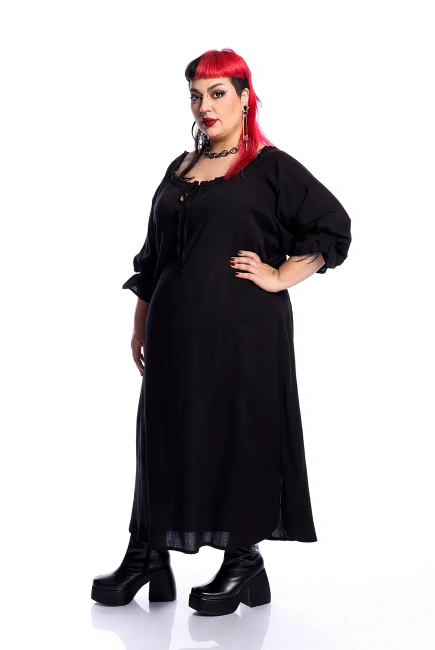 Vestido Camisa Preto Haunted - Imagem 5