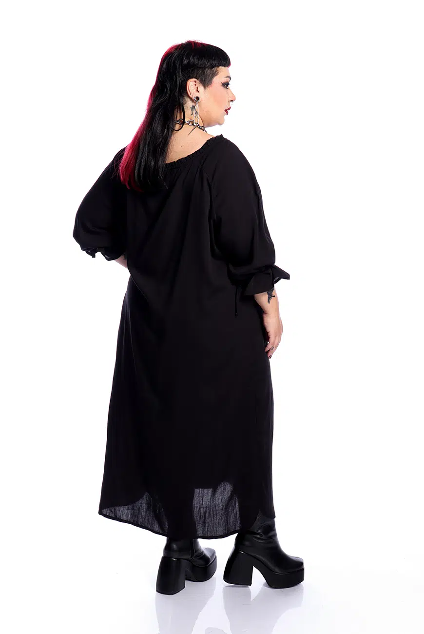 Vestido Camisa Preto Haunted - Imagem 7