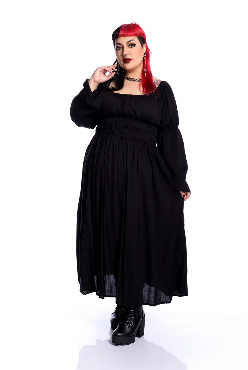 Vestido Midi Preto Moria - Imagem 3