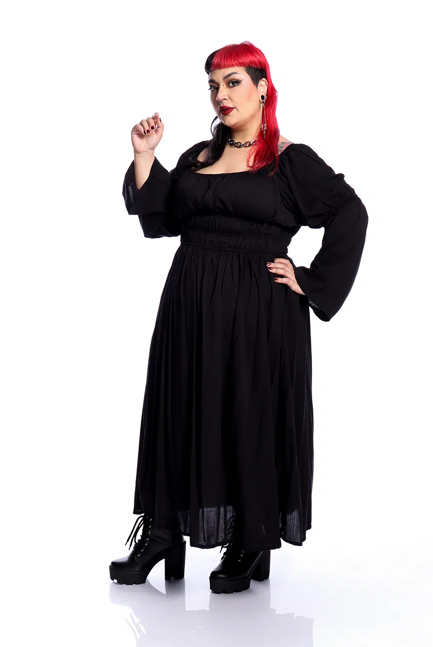 Vestido Midi Preto Moria - Imagem 5