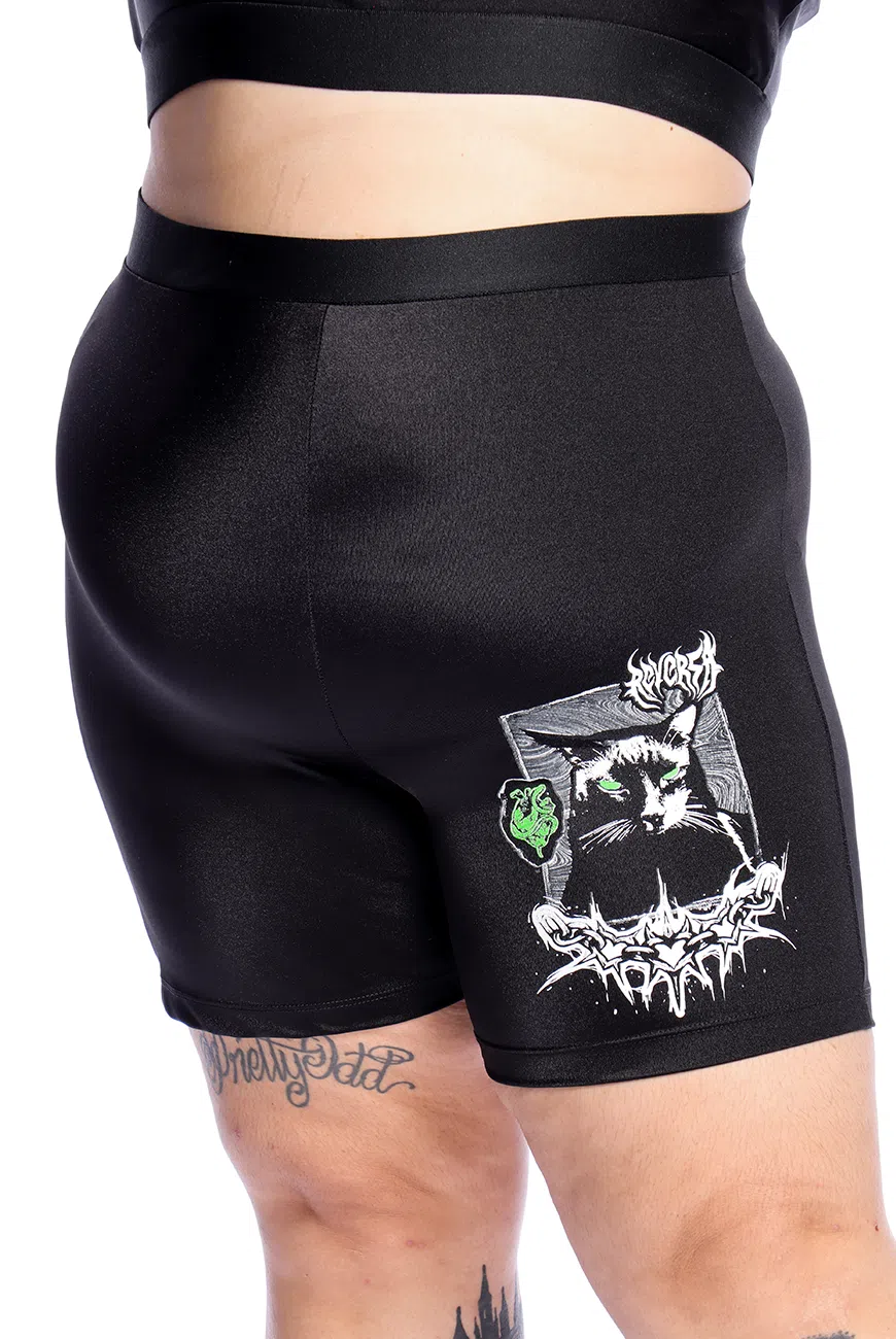 Bermuda Biker Preta Meowtivation - Imagem 6