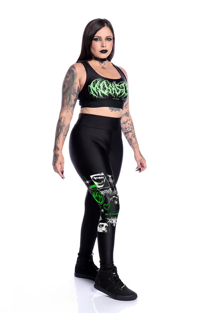 Calça Legging Preta Meowtivation - Imagem 4