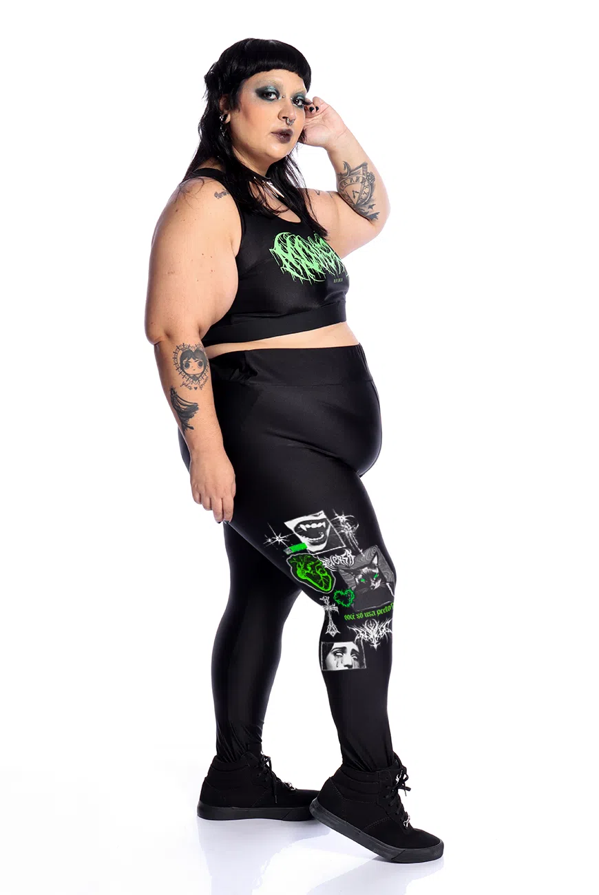 Calça Legging Preta Meowtivation - Imagem 5