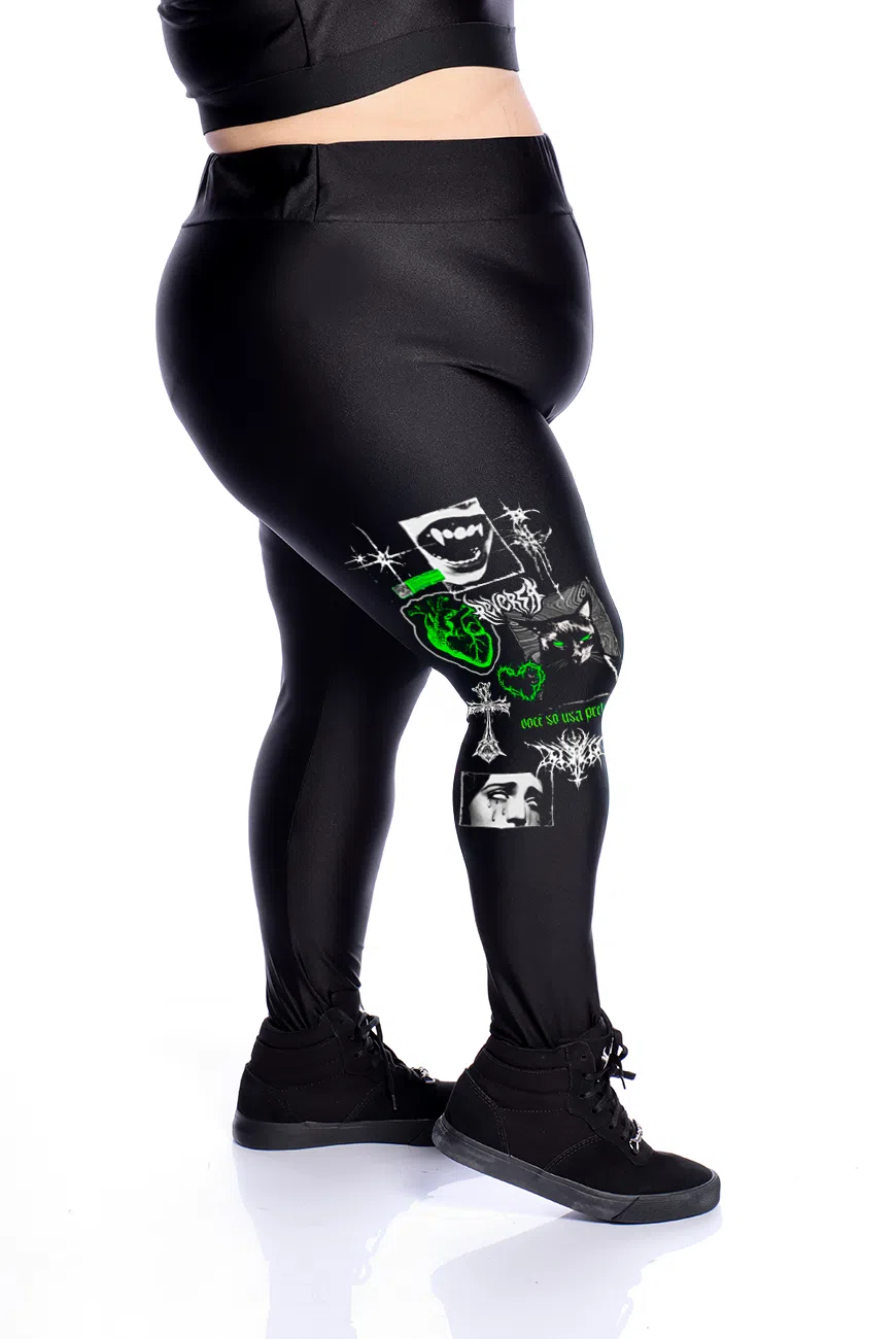 Calça Legging Preta Meowtivation - Imagem 6