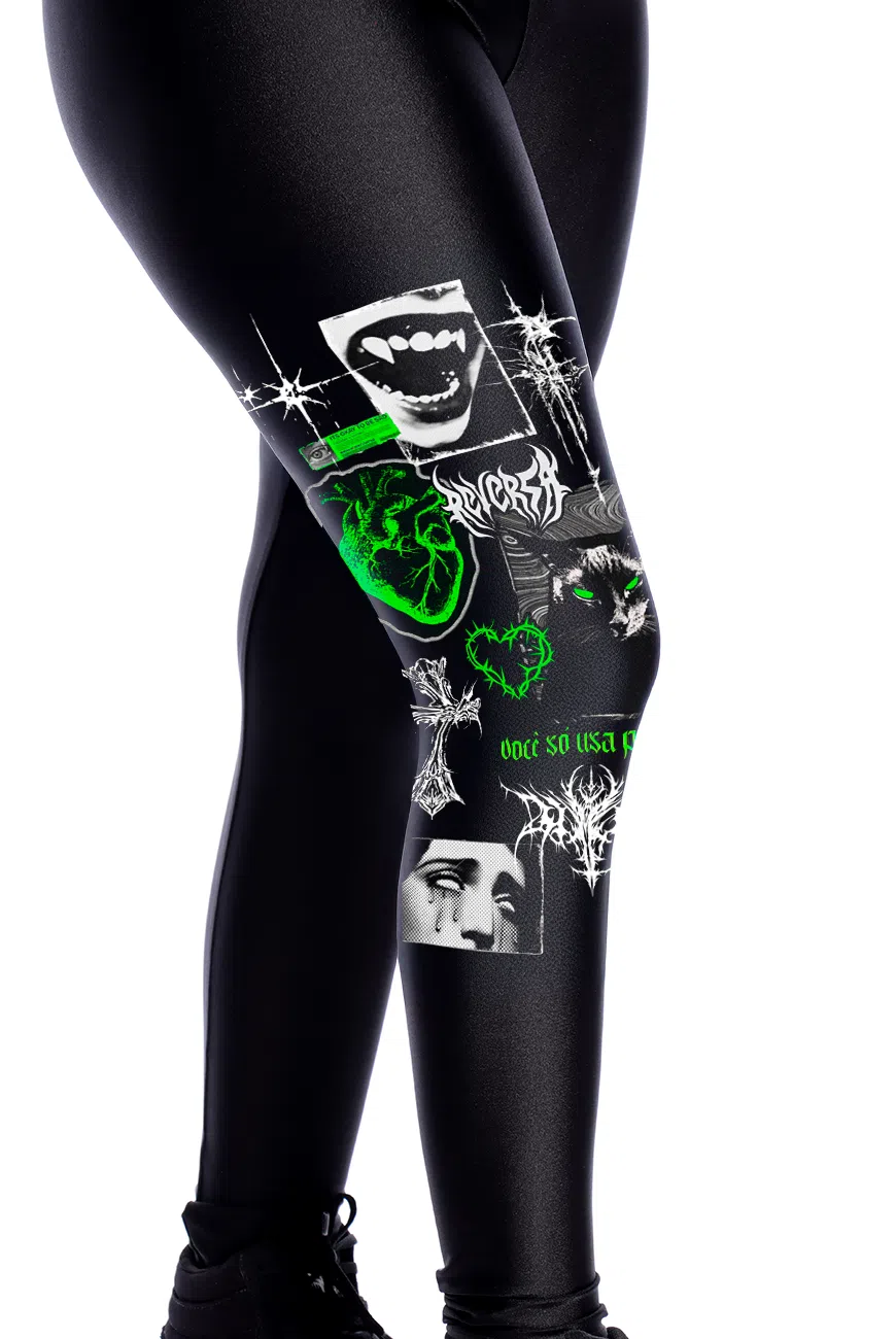 Calça Legging Preta Meowtivation - Imagem 10