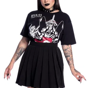 Saia de Pregas Preta Shoujo