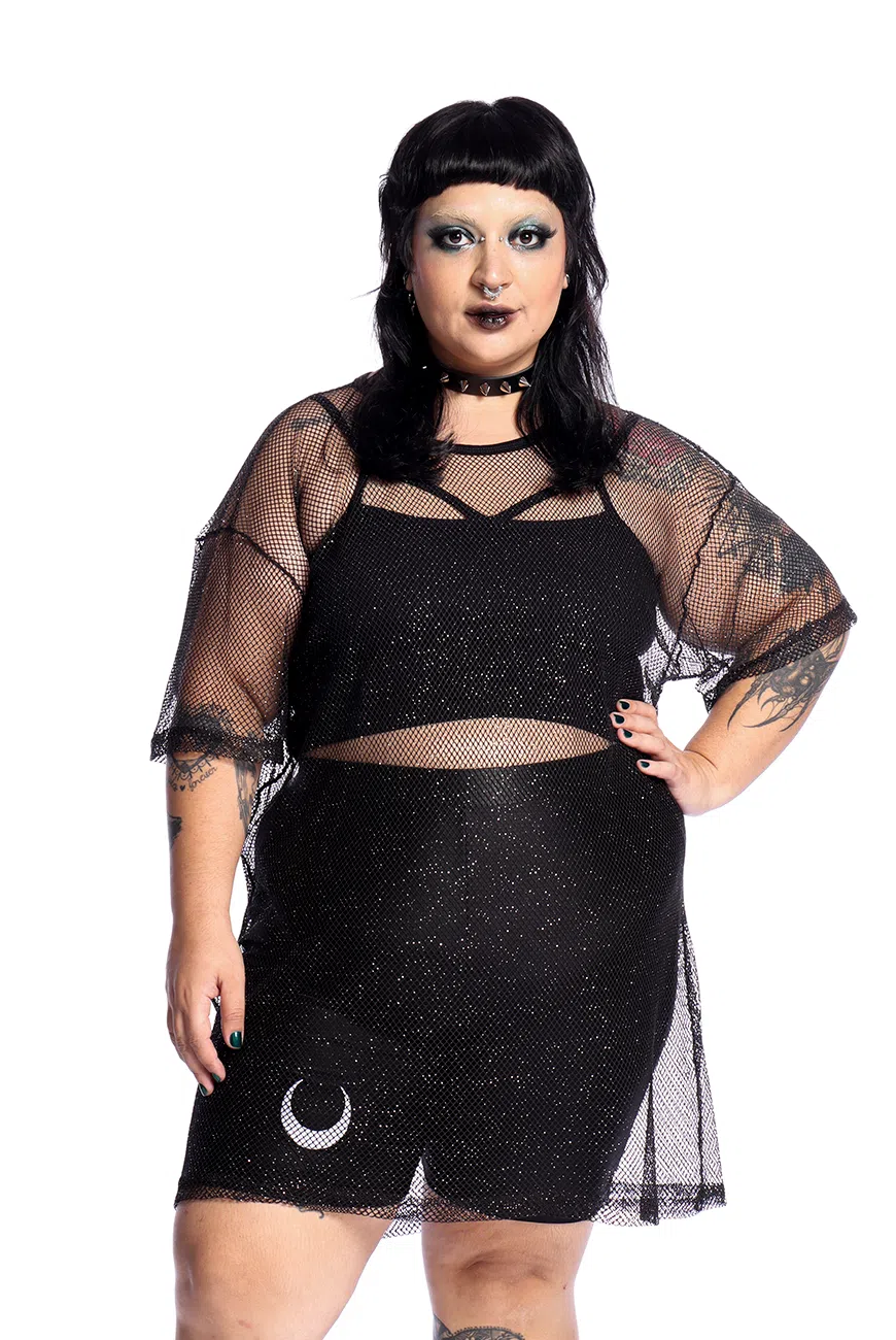 Vestido Camiseta Arrastão Preto - Imagem 3