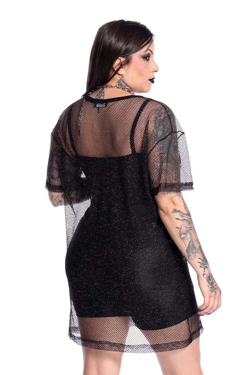 Vestido Camiseta Arrastão Preto - Imagem 6