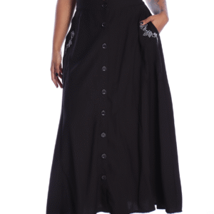 Saia Midi Bolsos Rose