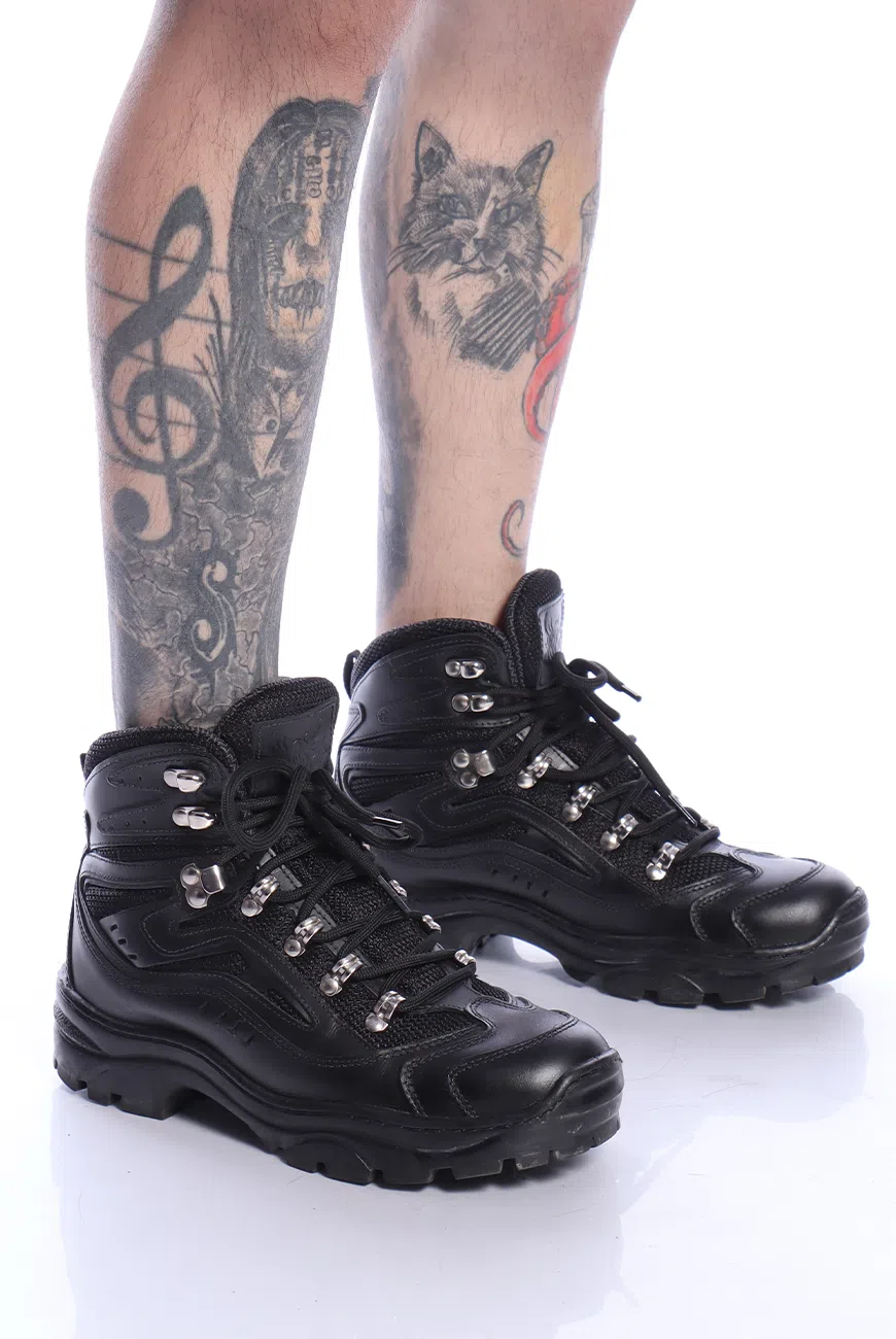 Bota Coturno Adventure Couro Preta Croft - Imagem 3