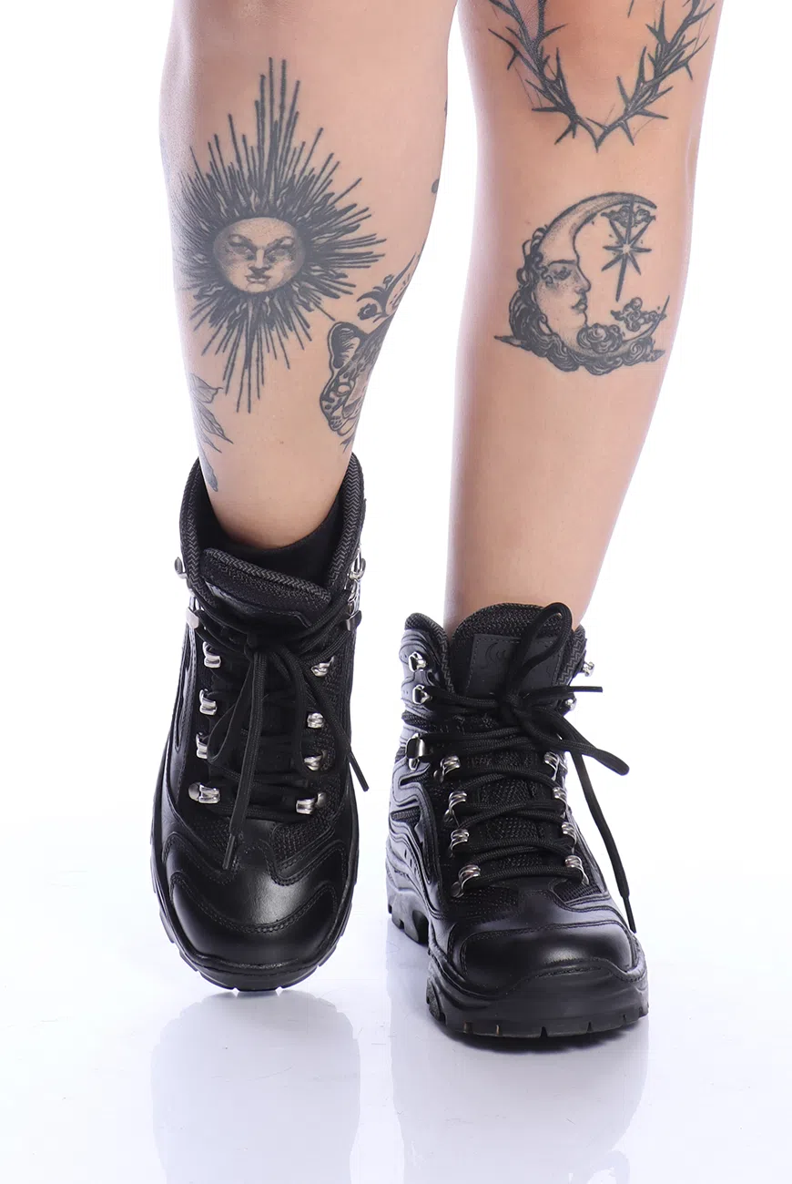 Bota Coturno Adventure Couro Preta Croft - Imagem 5