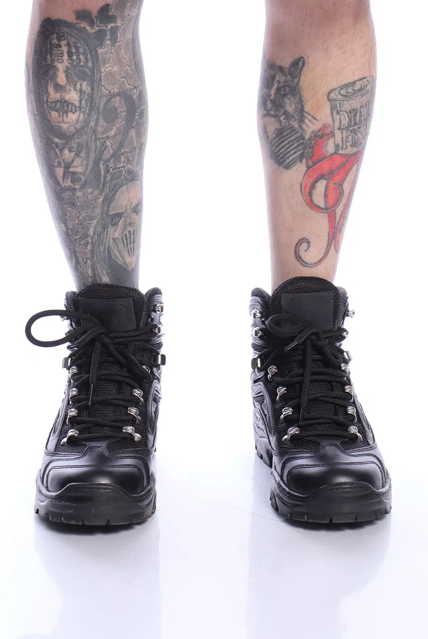 Bota Coturno Adventure Couro Preta Croft - Imagem 6