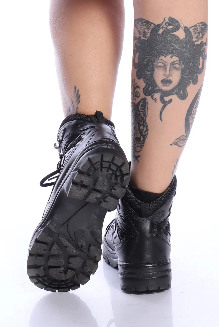 Bota Coturno Adventure Couro Preta Croft - Imagem 7