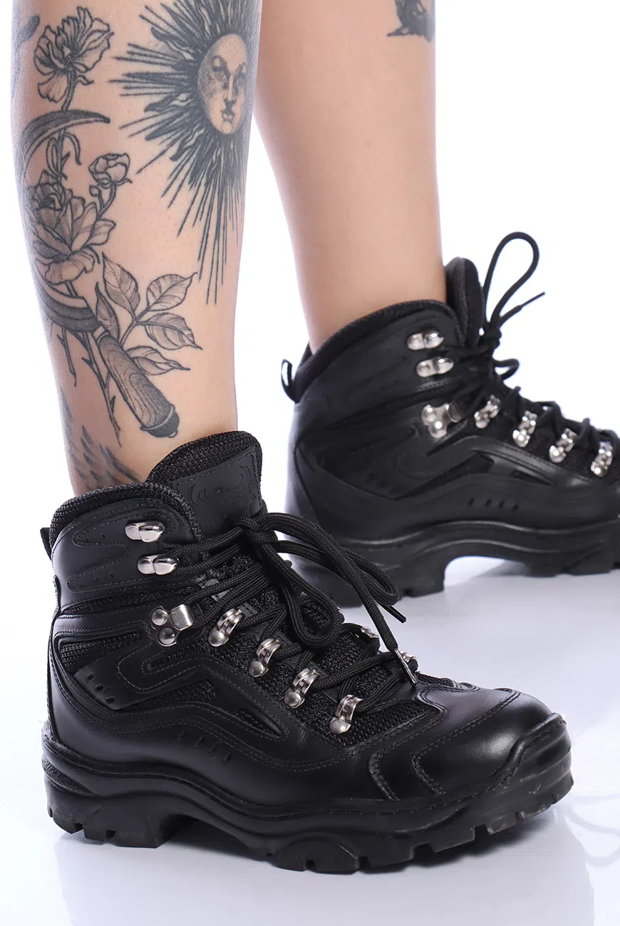 Bota Coturno Adventure Couro Preta Croft - Imagem 9
