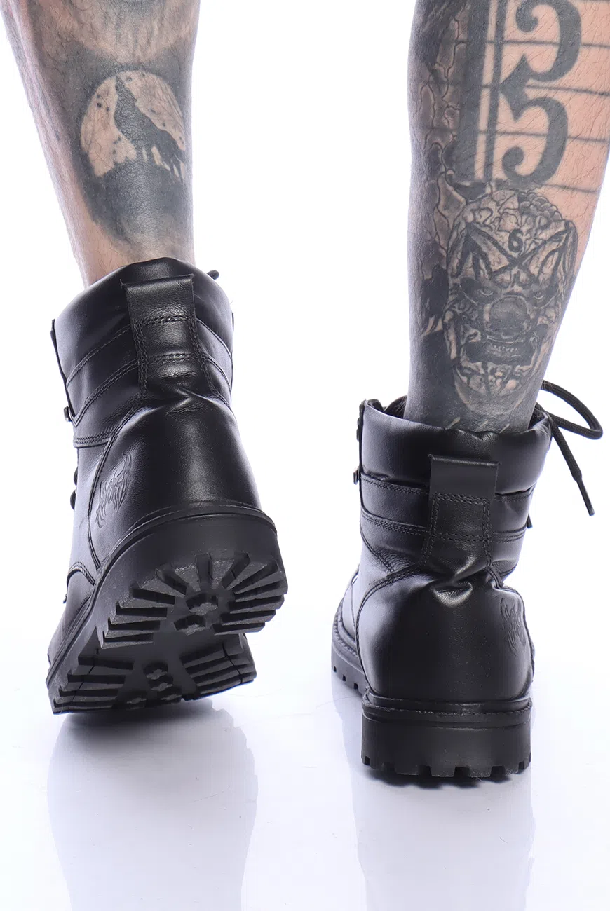 Bota Coturno Couro Preta Ark - Imagem 8