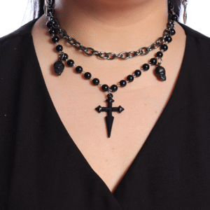 Colar Duplo Rosary Black