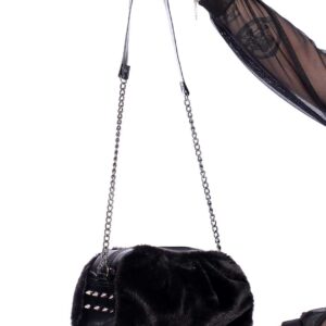 Bolsa Corrente Pelúcia Preta Jacob