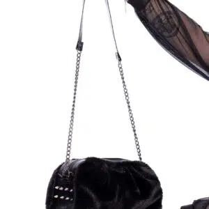 Bolsa Corrente Pelúcia Preta Jacob