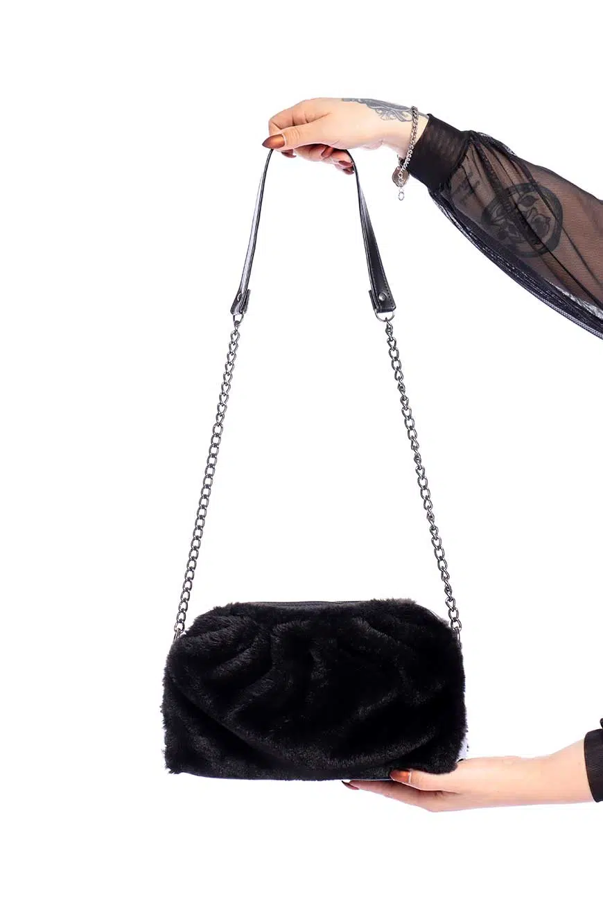 Bolsa Corrente Pelúcia Preta Jacob - Imagem 3