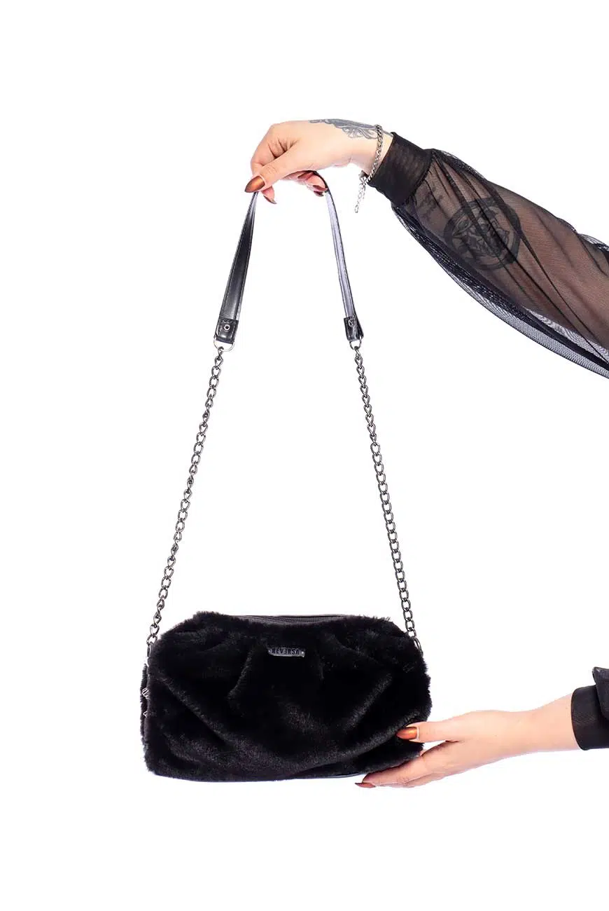 Bolsa Corrente Pelúcia Preta Jacob - Imagem 4