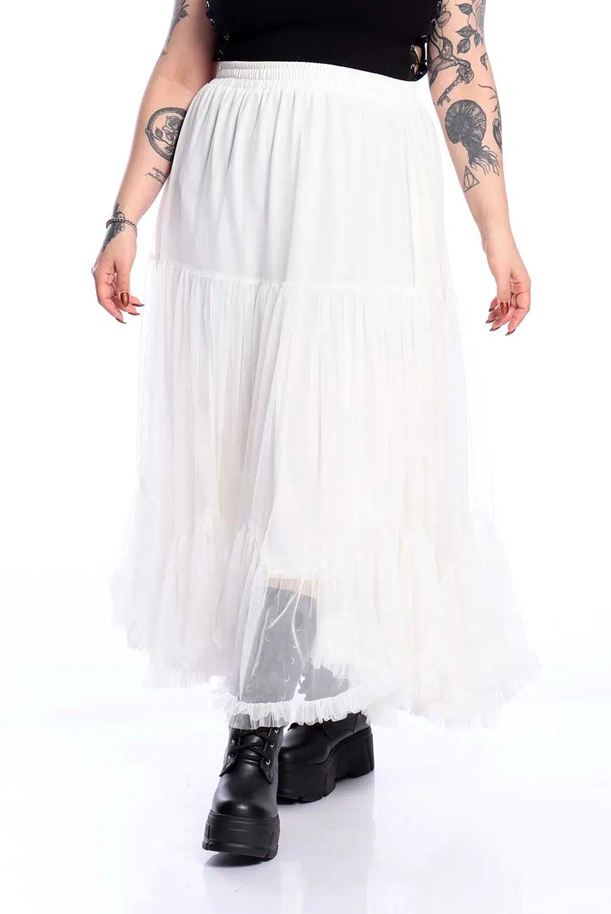 Saia Longa Tule Off White Abracadabra - Imagem 1