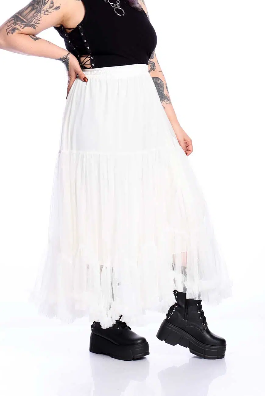 Saia Longa Tule Off White Abracadabra - Imagem 4