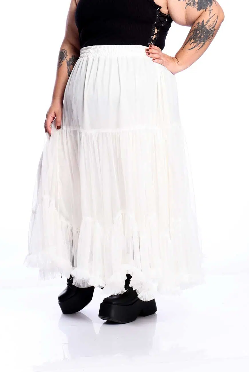 Saia Longa Tule Off White Abracadabra - Imagem 5